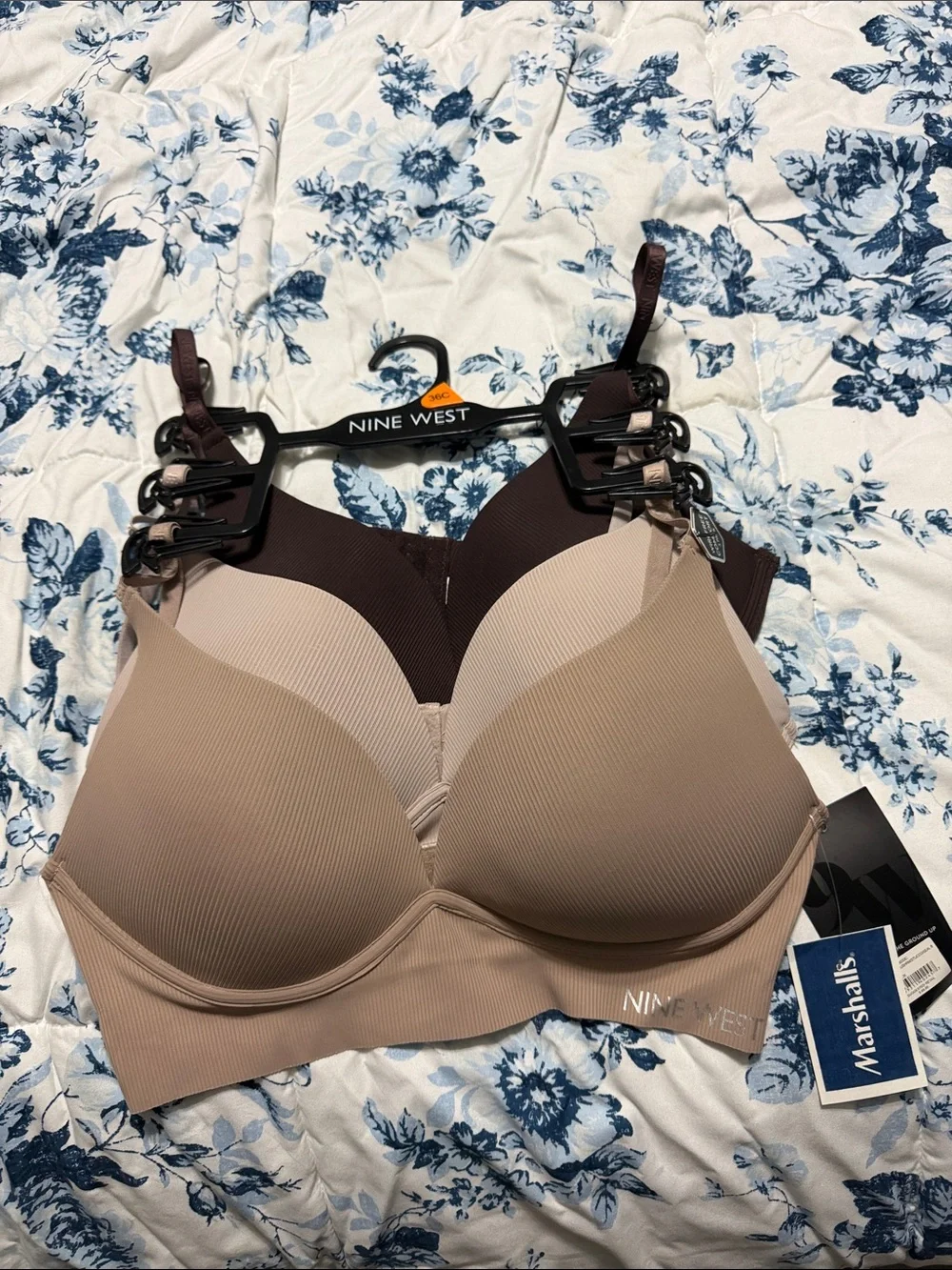 Nine West Seamless Padded Bralettes in Nude and Chocolate